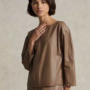 Polo Ralph Lauren Lambskin Boatneck Top (S)